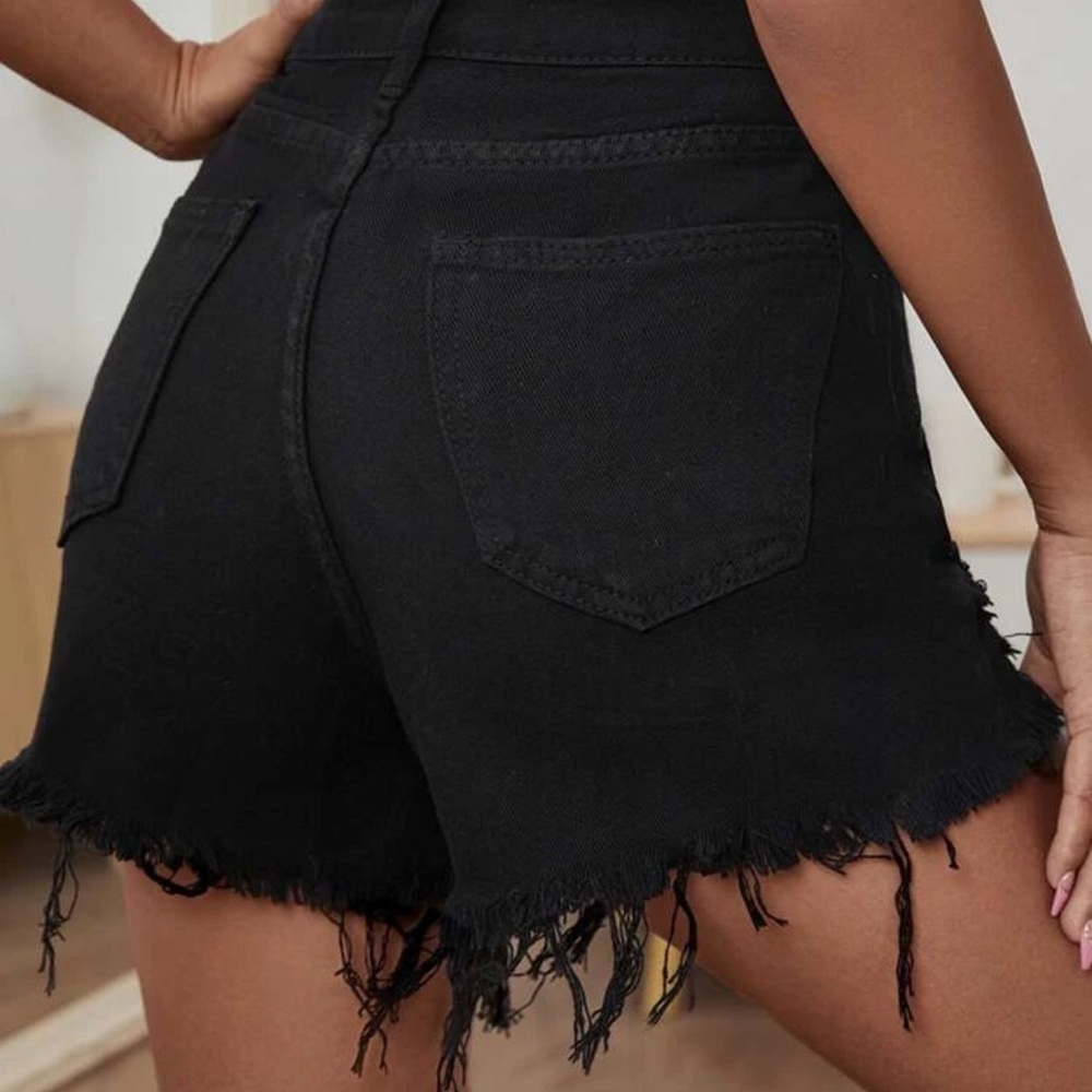 Tipped Detail Denim Shorts